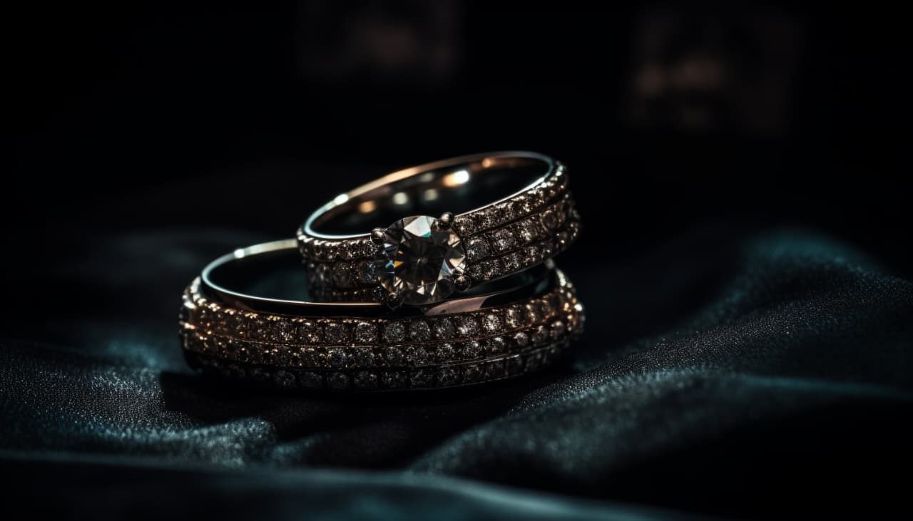 Diamond wedding ring set