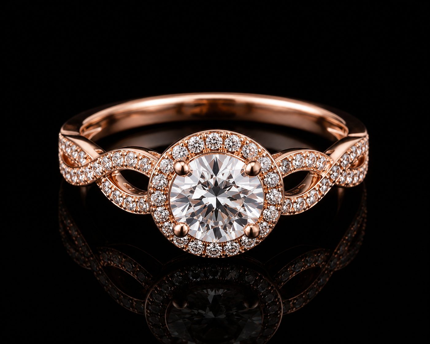 Rose gold diamond ring