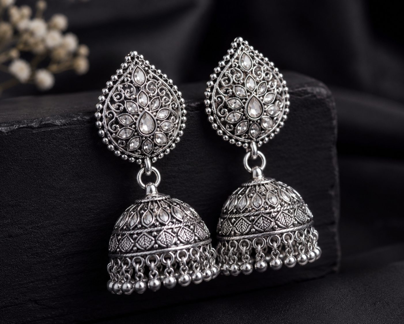 Silver traditional earrings